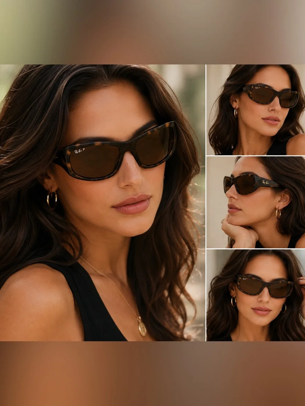 Ray-Ban RB4177 Polarized Sunglasses Havana Tortoise Brown Made in Italy w/ Case